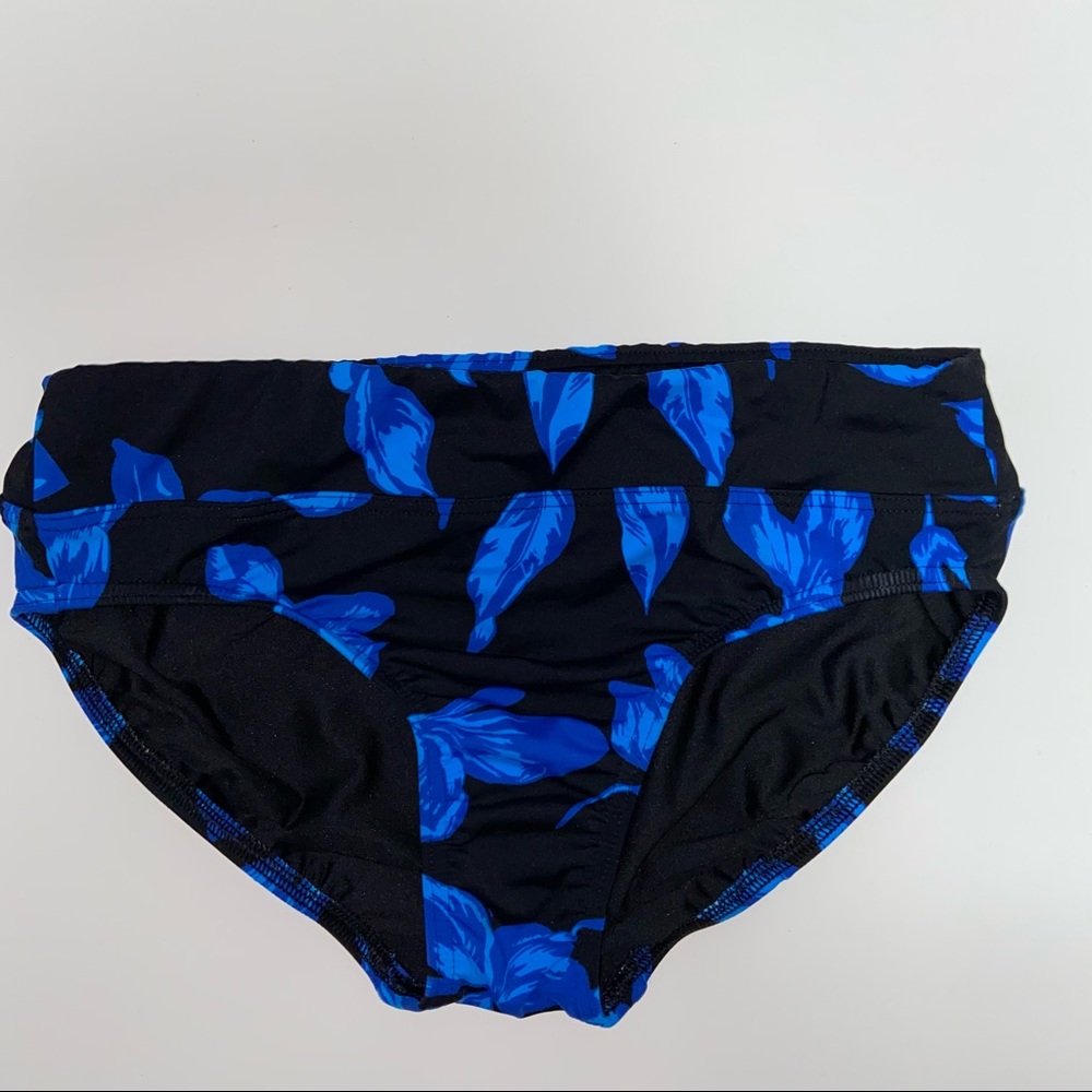Lands’ End High Waisted Chlorine Resistant Bikini Swimsuit Bottoms 4 Floral